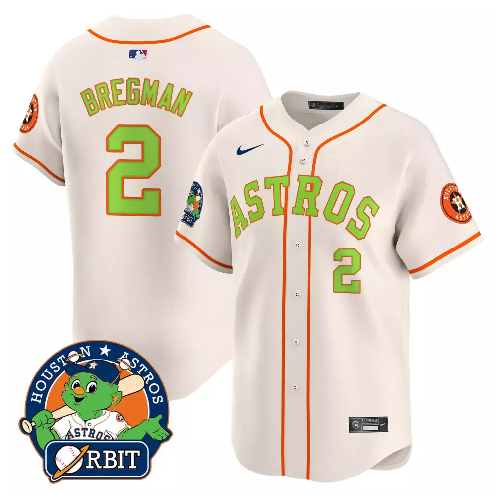 alex bregman cream youths houston astros orbit patch vapor premier limited jersey v2 all stitched