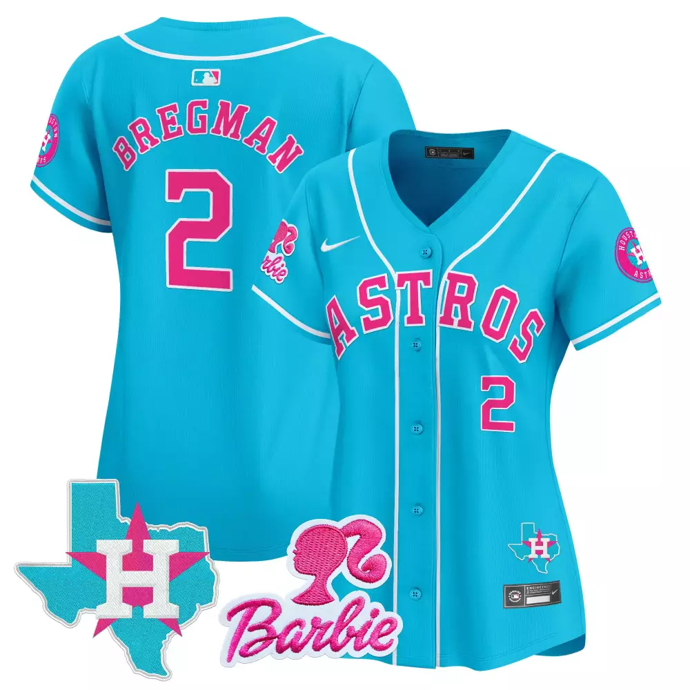 alex bregman light blue womens houston astros barbie patch vapor premier limited jersey all stitched