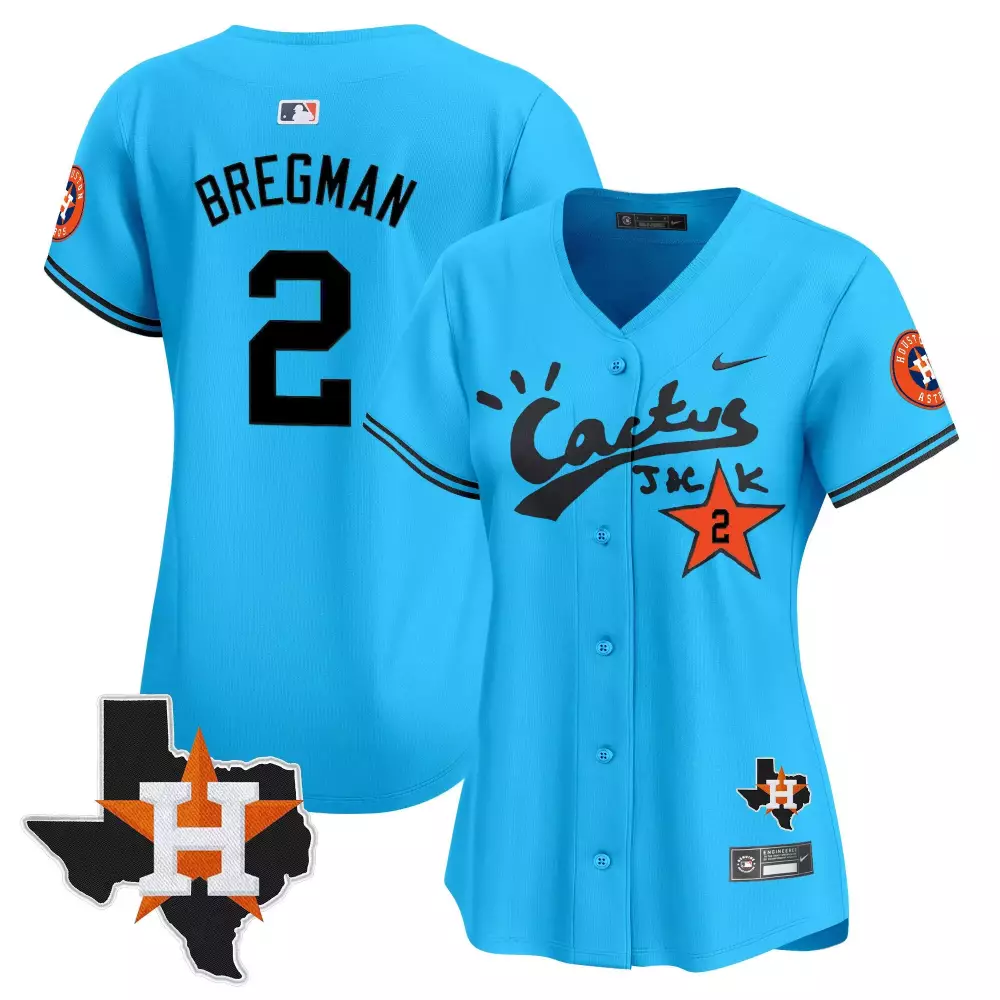 alex bregman light blue womens houston astros barbie patch vapor premier limited jersey all stitched