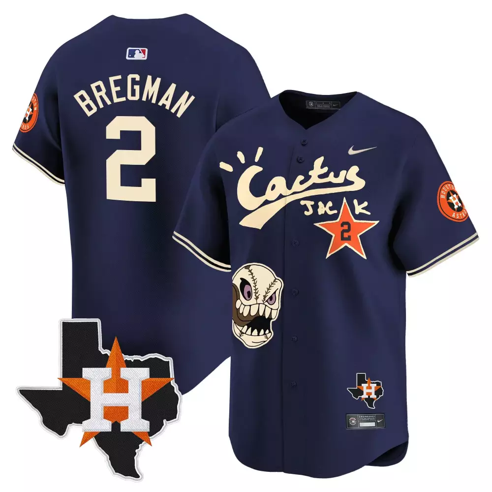 alex bregman navy mens houston astros cactus jack patch vapor premier limited jersey all stitched 1