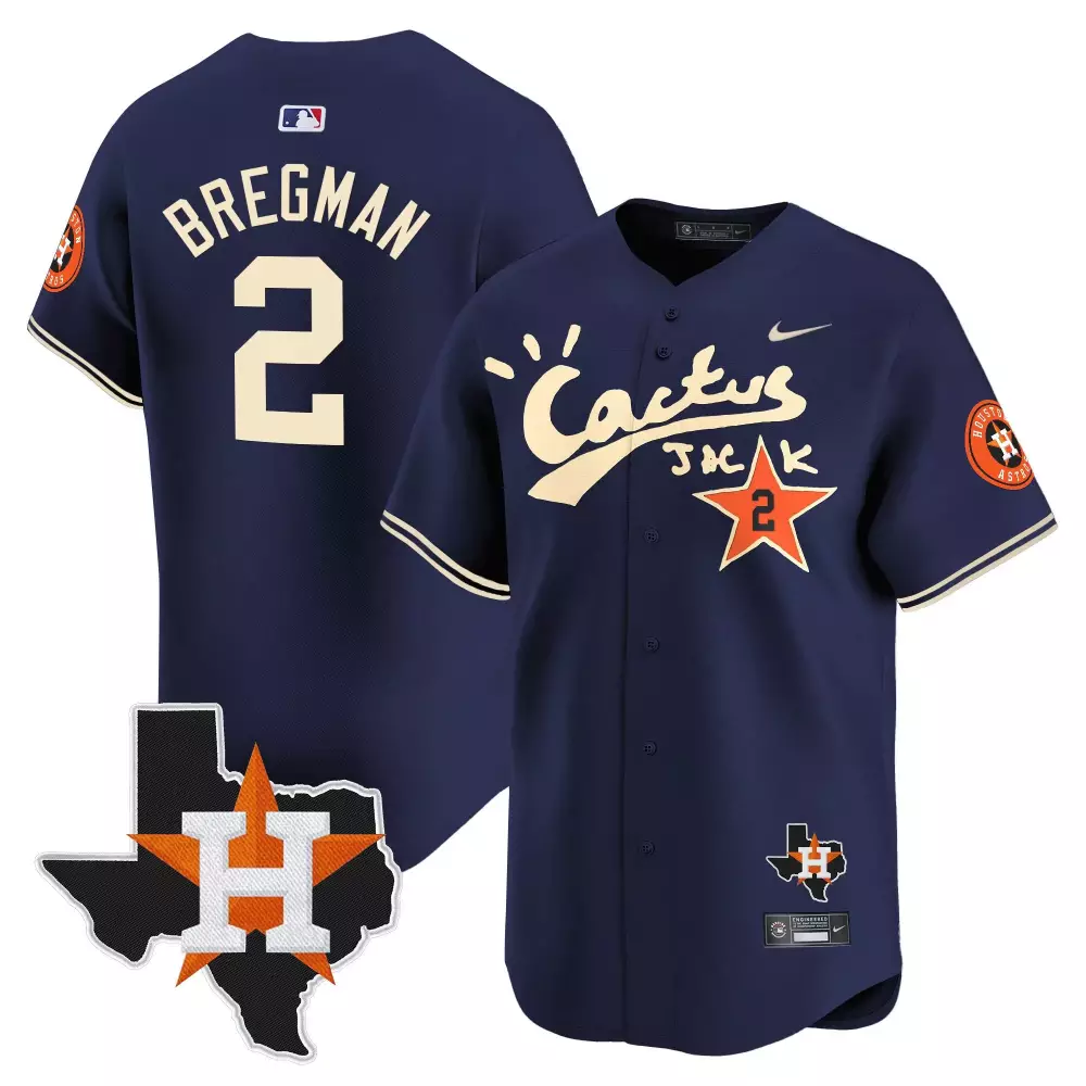 alex bregman navy mens houston astros cactus jack patch vapor premier limited jersey all stitched 1