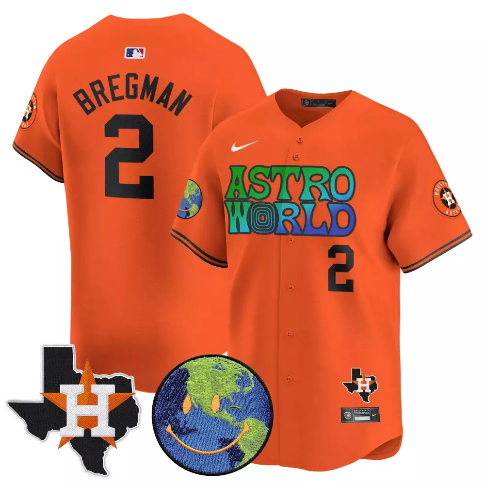 alex bregman orange mens houston astros aztec warrior skull vapor premier limited jersey v2 printed