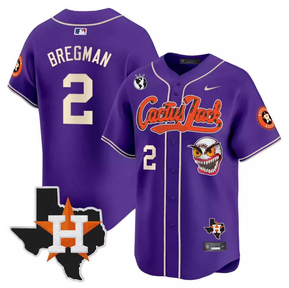 alex bregman purple mens houston astros cactus jack patch vapor premier limited jersey v12 stitched