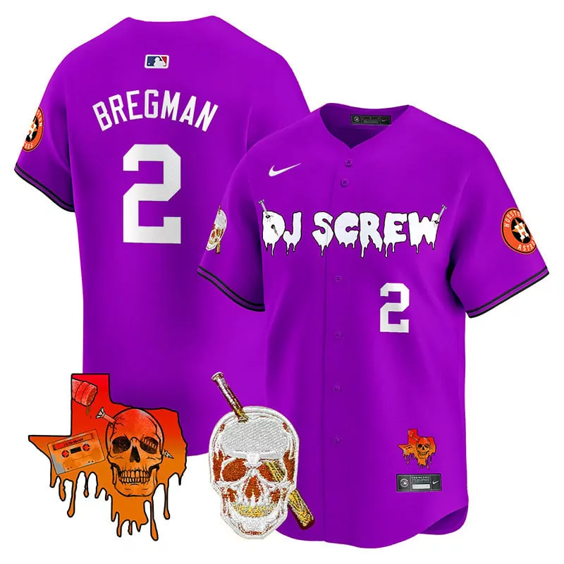 alex bregman purple mens houston astros cactus jack patch vapor premier limited jersey v12 stitched