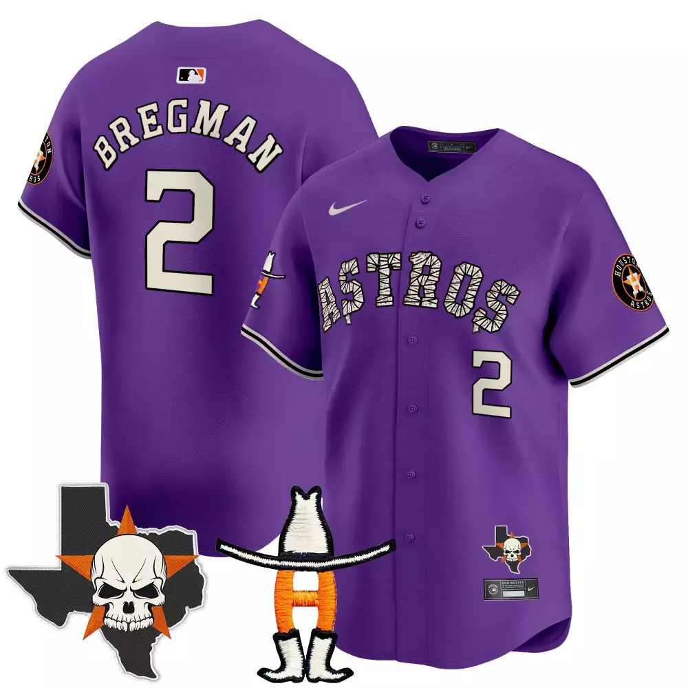 alex bregman purple mens houston astros cactus jack patch vapor premier limited jersey v12 stitched