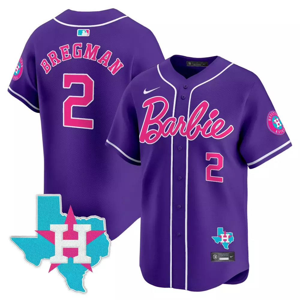 alex bregman purple unisex houston astros barbie vapor premier limited jersey all stitched