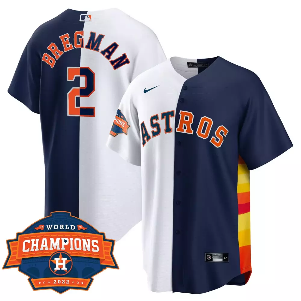 Alex Bregman Houston Astros Cool Base Split 2022 Champions Limited Player Jersey | All Stitched Fan Gear | For Men, Women & Youth