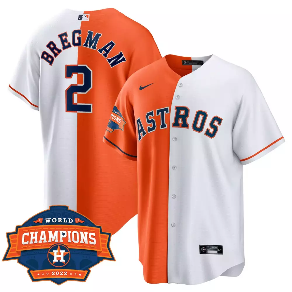 Alex Bregman Houston Astros Cool Base Split 2022 Champions Limited Player Jersey | All Stitched Fan Gear | For Men, Women & Youth