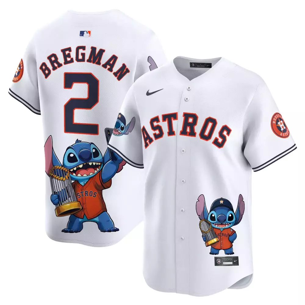 alex bregman white unisex houston astros lilo and stitch vapor premier limited jersey printed