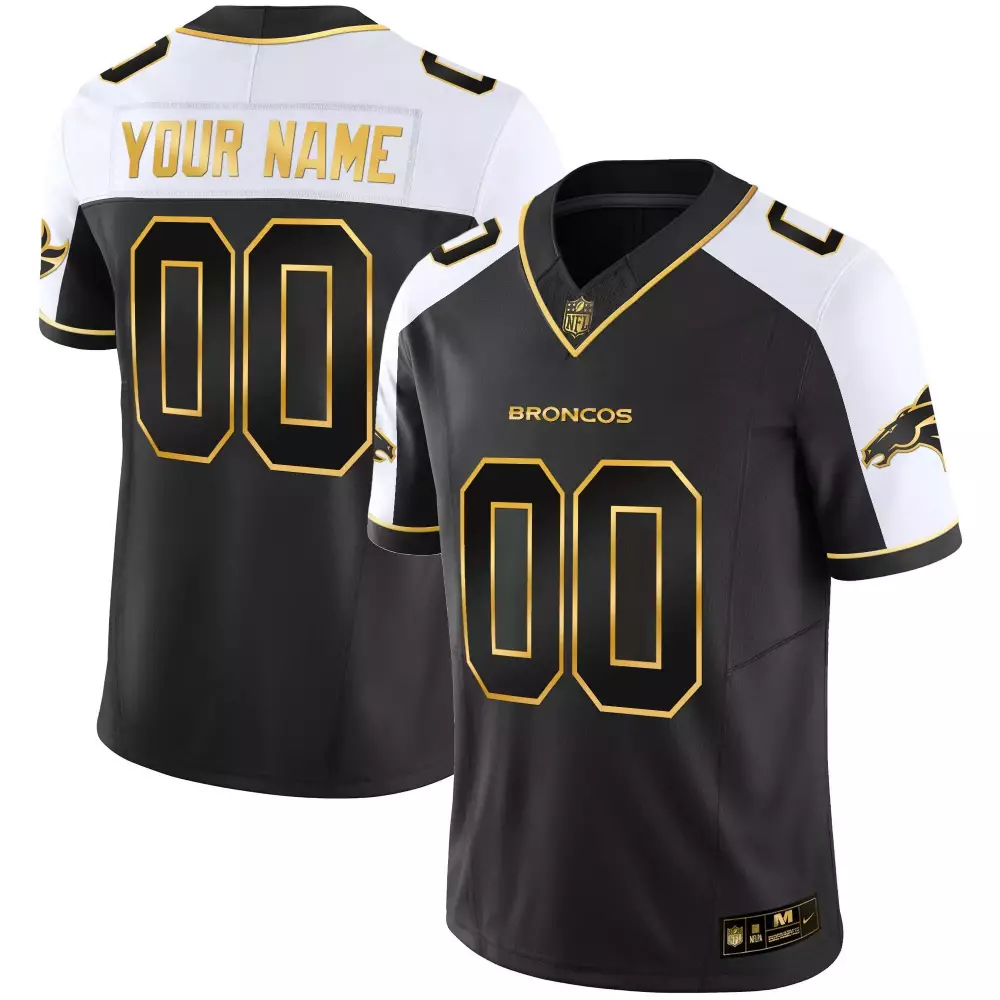 Denver Broncos Gold Vapor Limited Custom Jersey | Stitched | For Men | For Men, Women & Youth