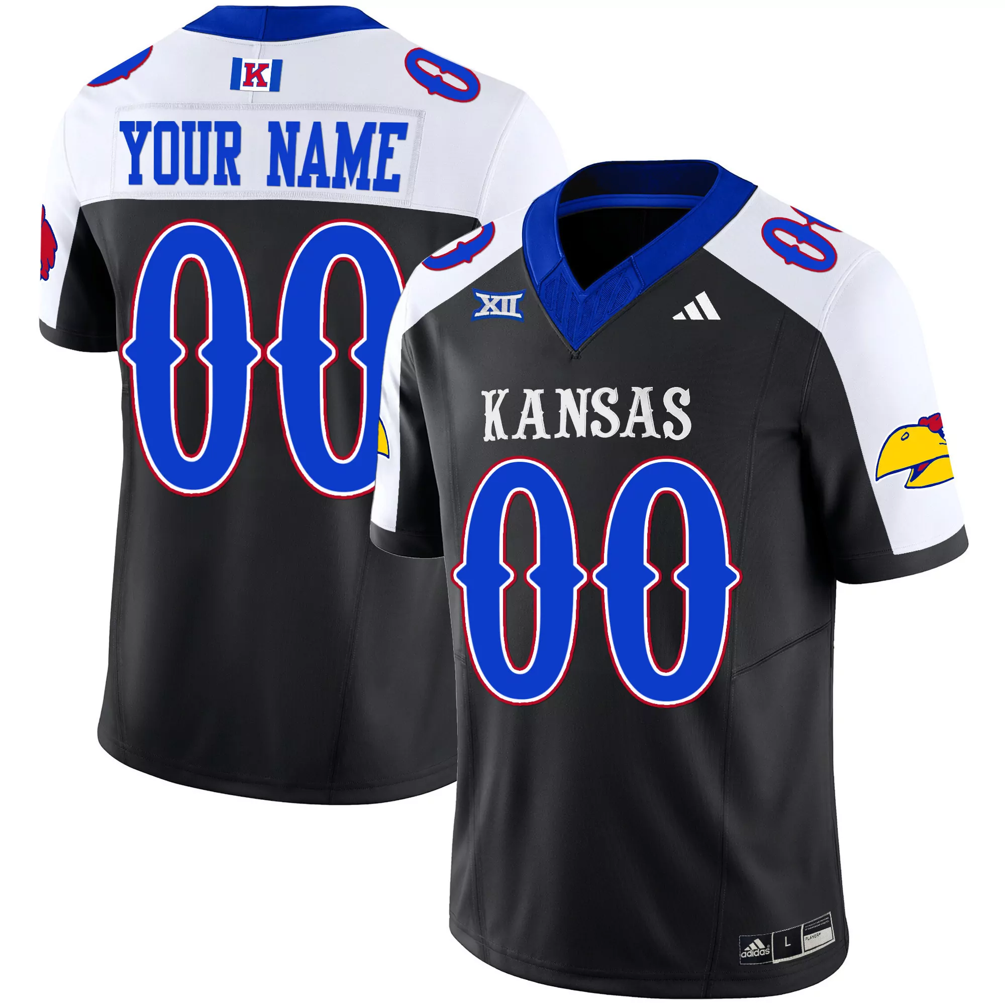 alternate men kansas jayhawks blackhawk vapor limited custom jersey all stitched