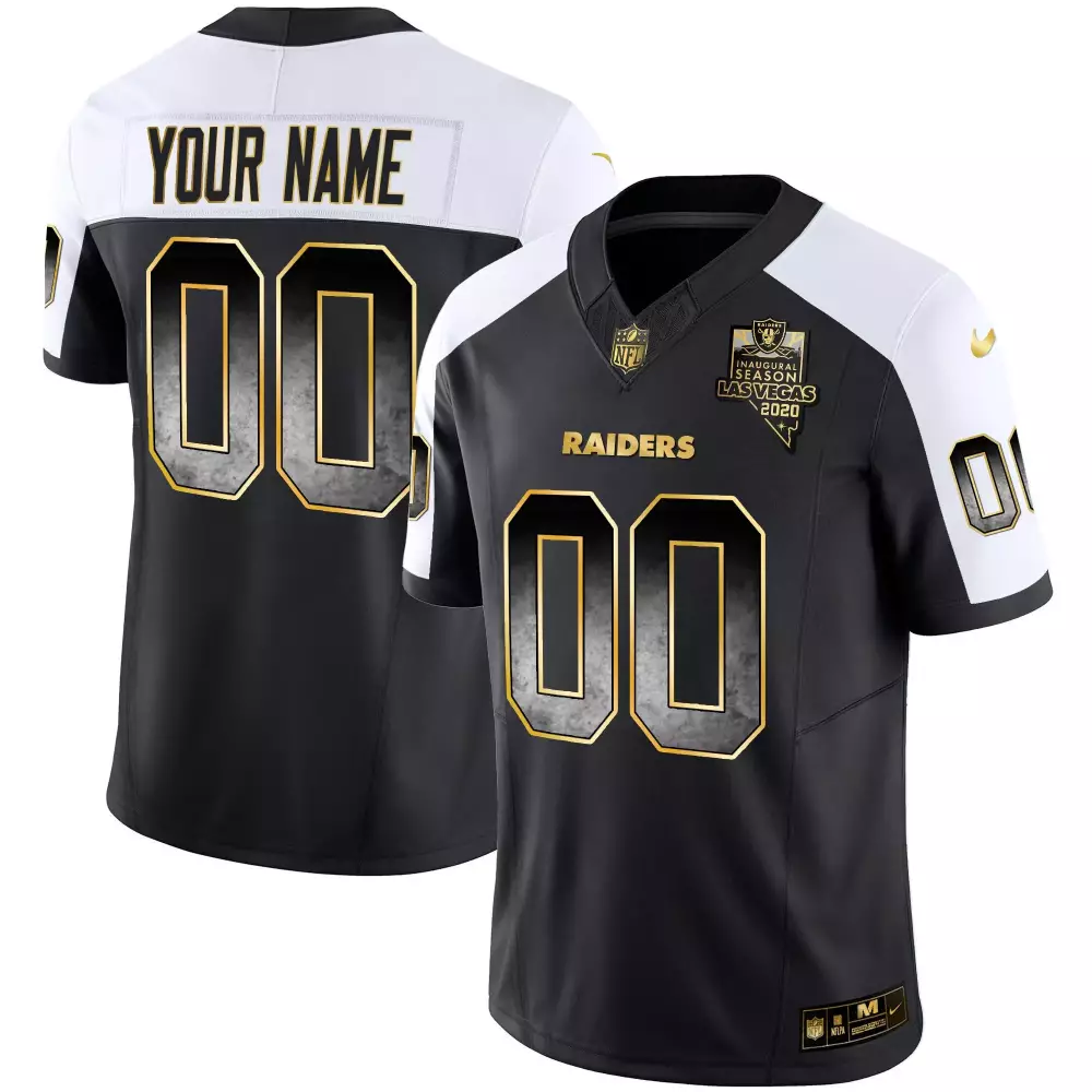 Las Vegas Raiders Alternate Gold Arch Smoke Vapor Custom Jersey | Stitched | Fan Gear for Men, Women & Youth