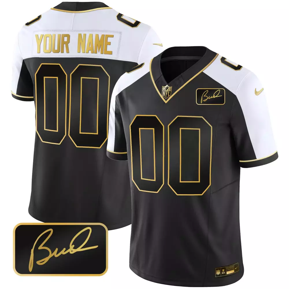 alternate men minnesota vikings bud grant patch gold limited custom jersey all stitched