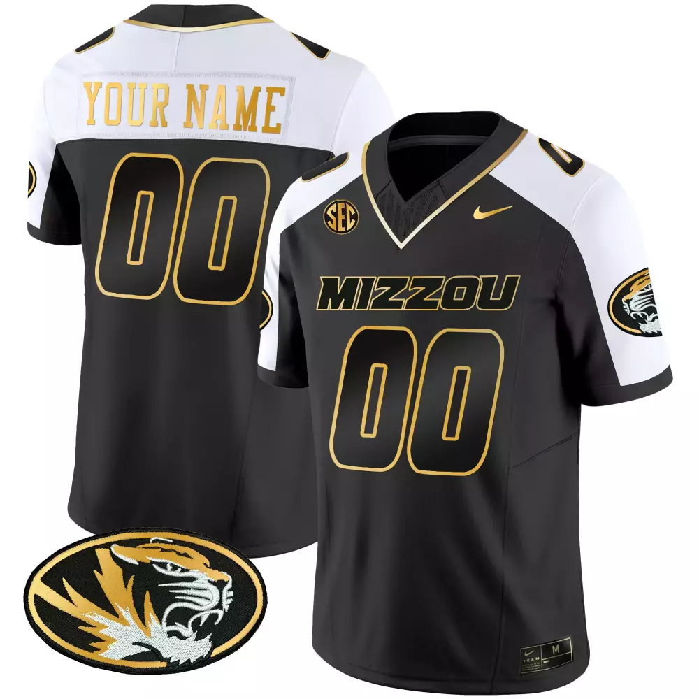 alternate men missouri tigers gold vapor custom jersey all stitched