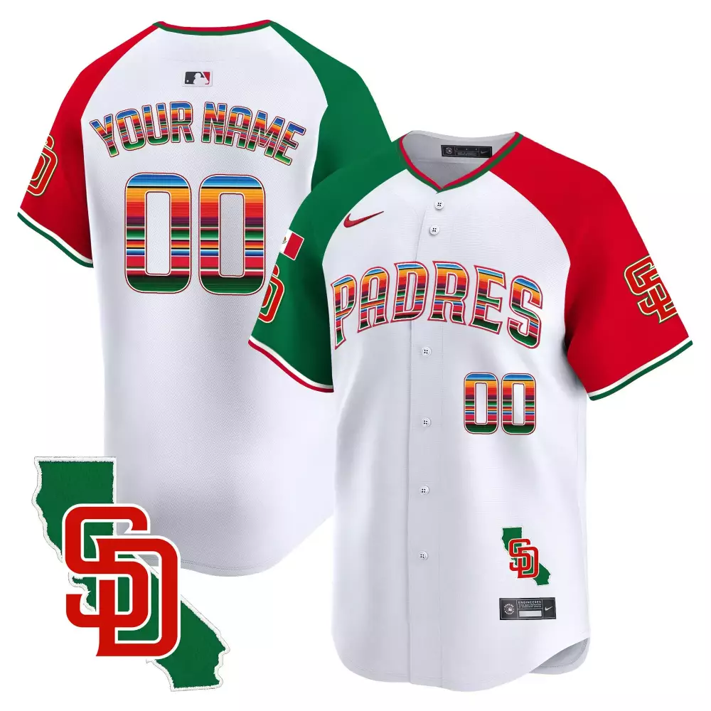 Men's San Diego Padres Mexico California Patch Vapor Premier Jersey V3 | Alternate Design | Limited Edition Fan Gear | For Men, Women & Youth