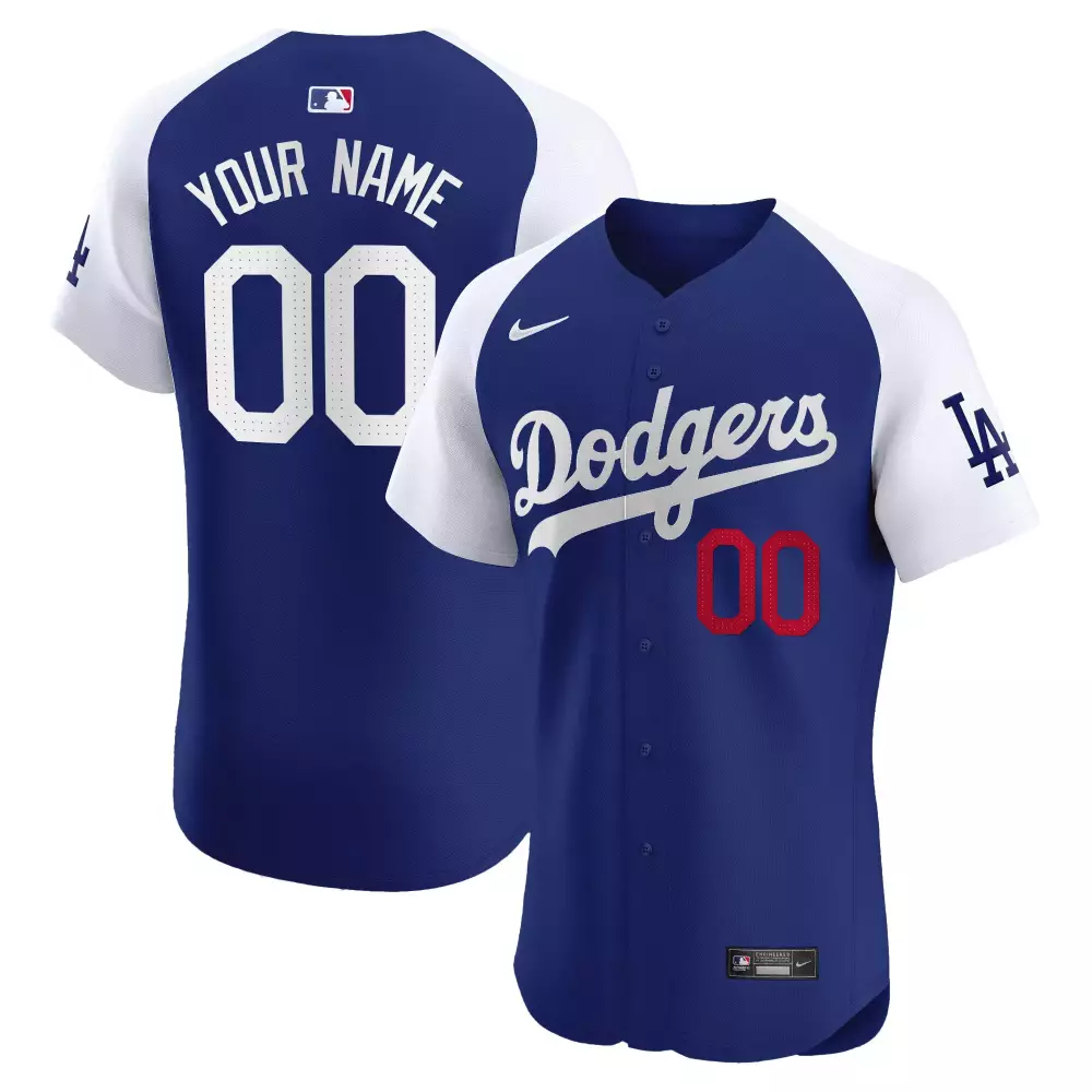 alternate royal men los angeles dodgers gold trim cool base custom jersey all stitched
