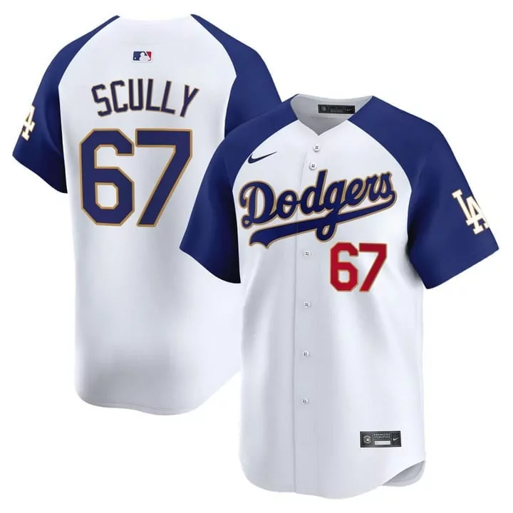 Vin Scully Dodgers Alternate White Jersey | Limited Edition Vapor Premier Fan Gear | For Men, Women & Youth