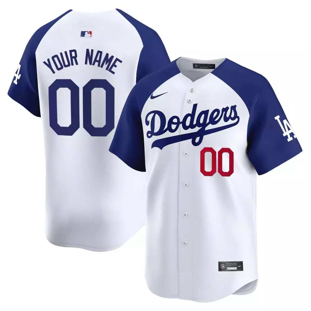 alternate white youth los angeles dodgers gold trim cool base custom jersey all stitched
