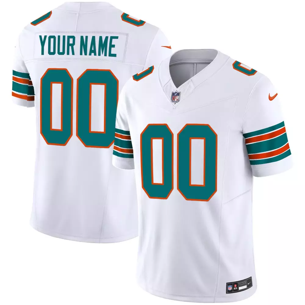 Miami Dolphins Aqua Alternate White Youth Vapor Limited Custom Jersey | All Stitched | Perfect Fan Gear for Young Fans | For Men, Women & Youth