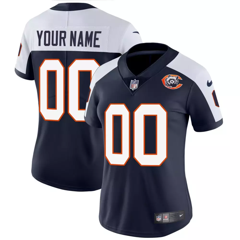 alternate women chicago bears throwback illinois patch vapor custom jersey all stitched