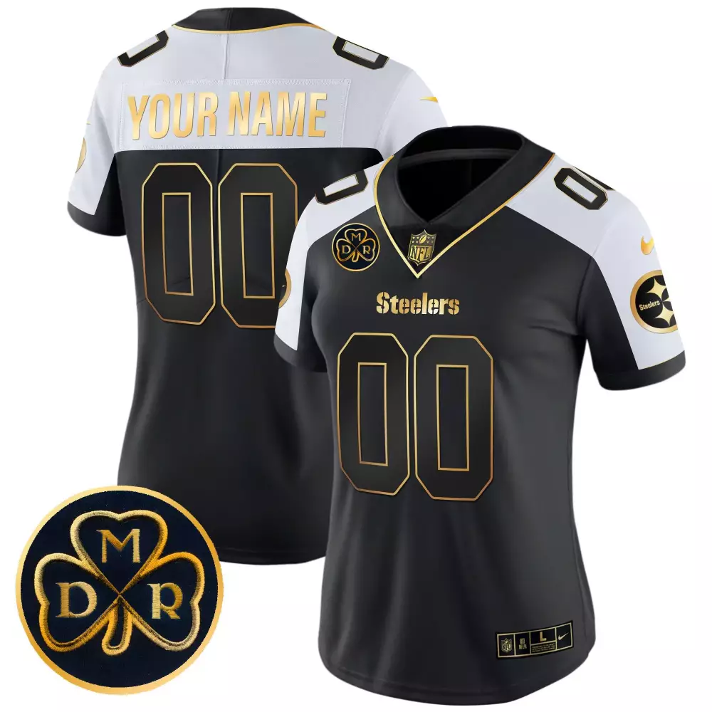 Women's Pittsburgh Steelers DMR Patch Gold Vapor Limited Custom Jersey | Stitched Fan Gear | For Men, Women & Youth