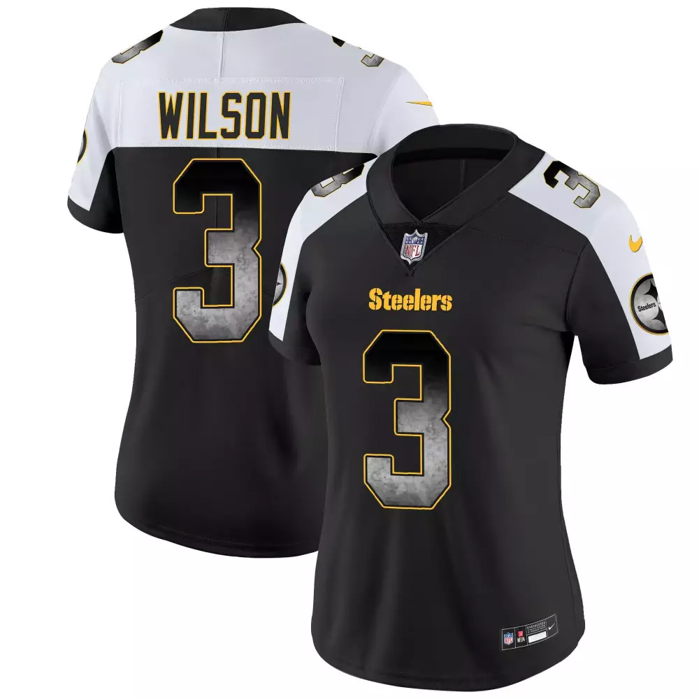 Russell Wilson Women's Pittsburgh Steelers Arch Smoke Vapor Jersey | Stitched Fan Gear | For Men, Women & Youth