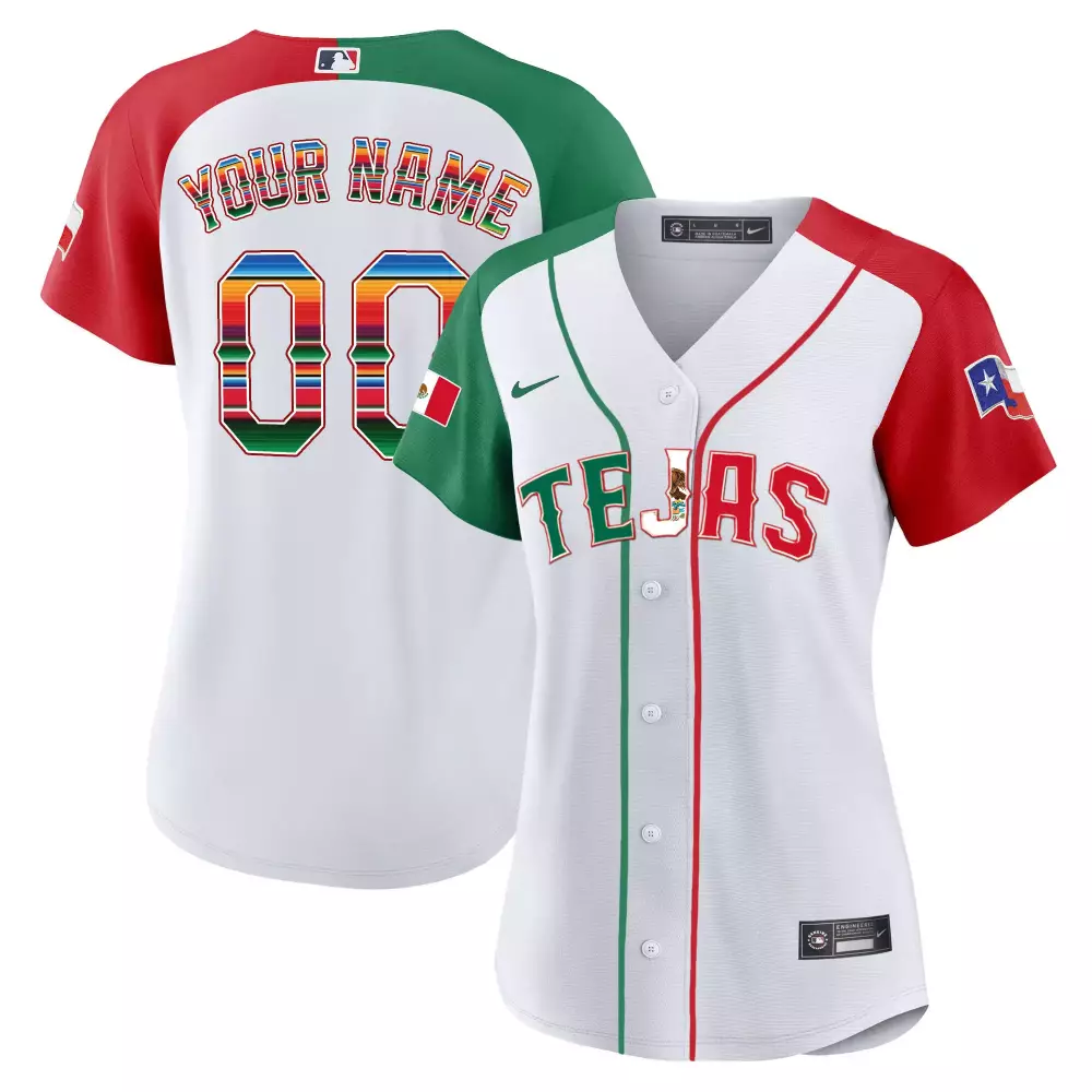 Texas Rangers Alternate Women's 2023 World Series Mexico Custom Jersey | All Stitched | Fan Gear for Women, Men & Youth