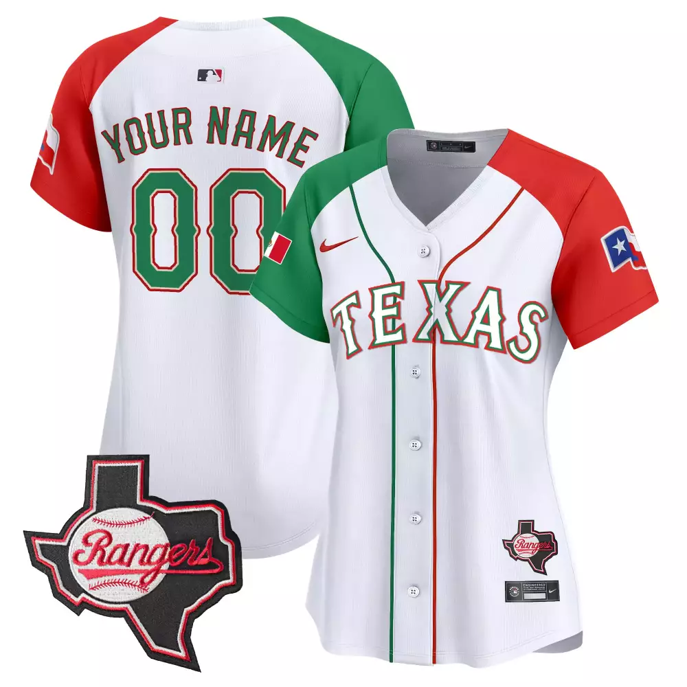 Texas Rangers Alternate Women's 2023 World Series Mexico Custom Jersey | All Stitched | Fan Gear for Women, Men & Youth
