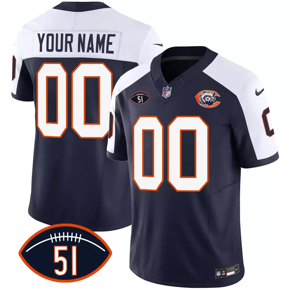 alternate women chicago bears throwback illinois patch vapor custom jersey all stitched
