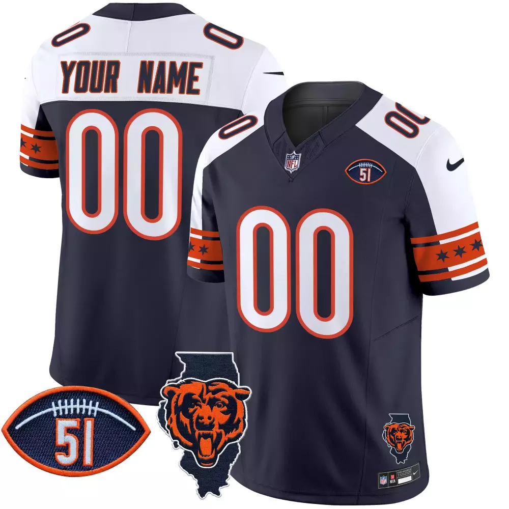 alternate women chicago bears throwback illinois patch vapor custom jersey all stitched