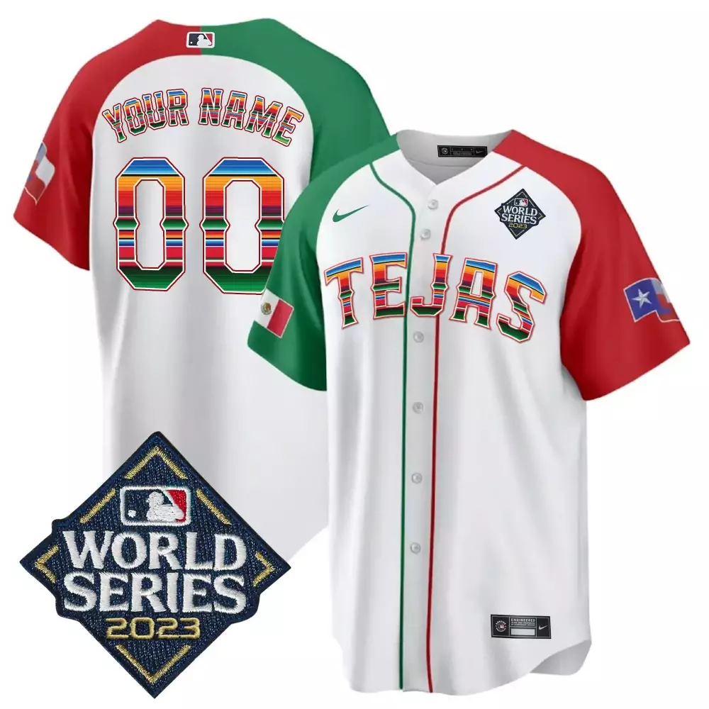 Texas Rangers Alternate Women's 2023 World Series Mexico Custom Jersey | All Stitched | Fan Gear for Women, Men & Youth