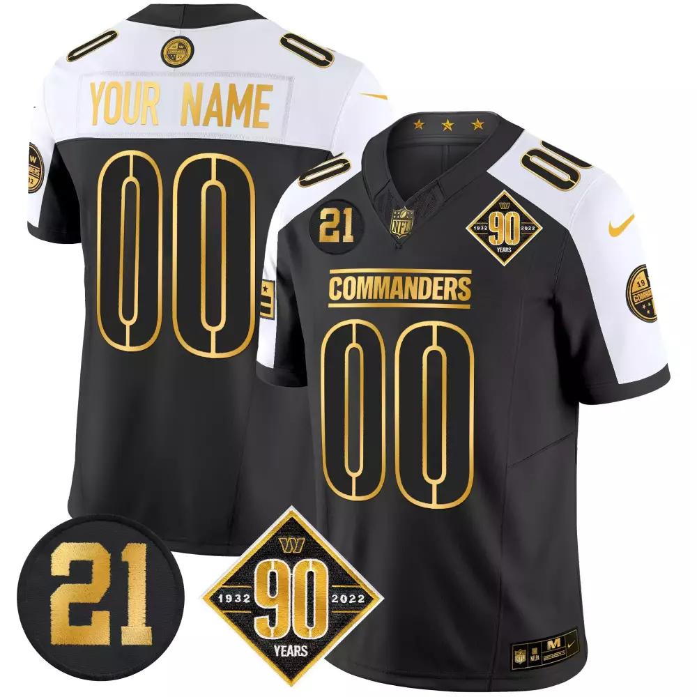 Washington Commanders Youth 90th Anniversary Gold Vapor Jersey | Custom Stitched | Limited Edition Fan Gear | For Men, Women & Youth