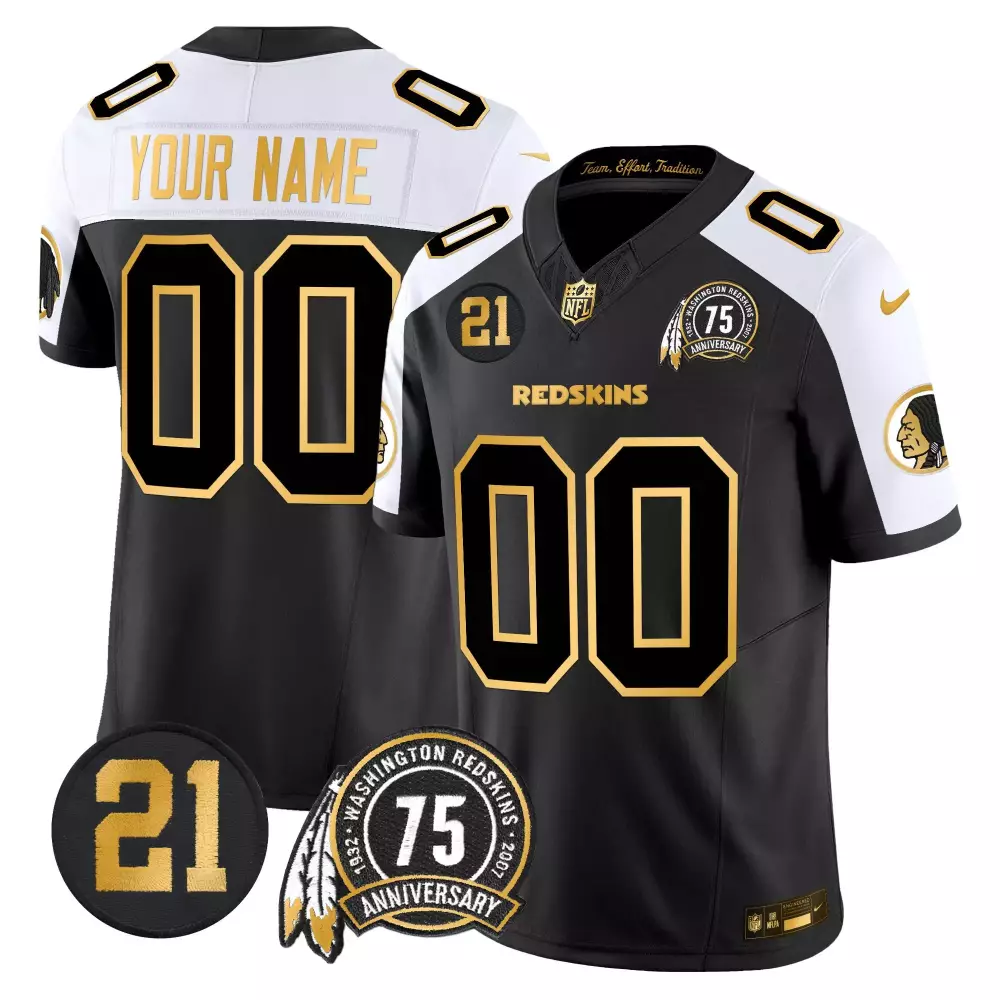 alternate youth washington redskins 75th sean taylor patch gold vapor limited custom jersey all stitched