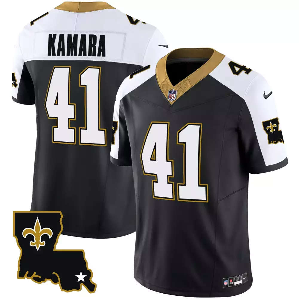 Alvin Kamara 41 New Orleans Saints 2023 Stitched Vapor Jersey | Black | Game Day Outfit | For Men, Women & Youth