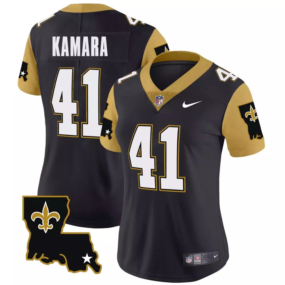 Kamara New Orleans Saints 1987 Legacy Vapor Limited Jersey V2 | Stitched Black for Women | Fan Gear | For Men, Women & Youth