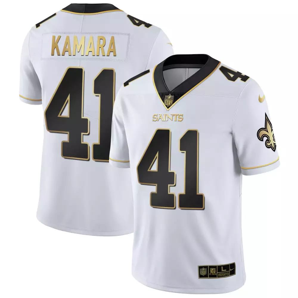 Alvin Kamara New Orleans Saints Vapor Untouchable Jersey | Men's White Gold Limited Edition | Fan Gear | For Men, Women & Youth