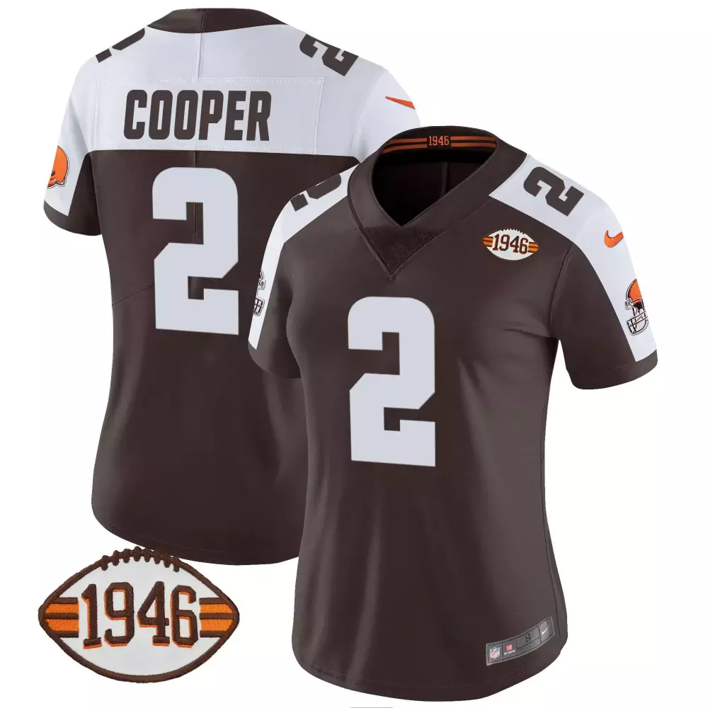 Amari Cooper 32 Jim Brown Memorial Home Patch Jersey V3 | Cleveland Browns | All Stitched Fan Gear for Men, Women & Youth