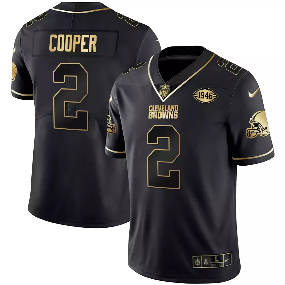 Amari Cooper 32 Jim Brown Memorial Home Patch Jersey V3 | Cleveland Browns | All Stitched Fan Gear for Men, Women & Youth