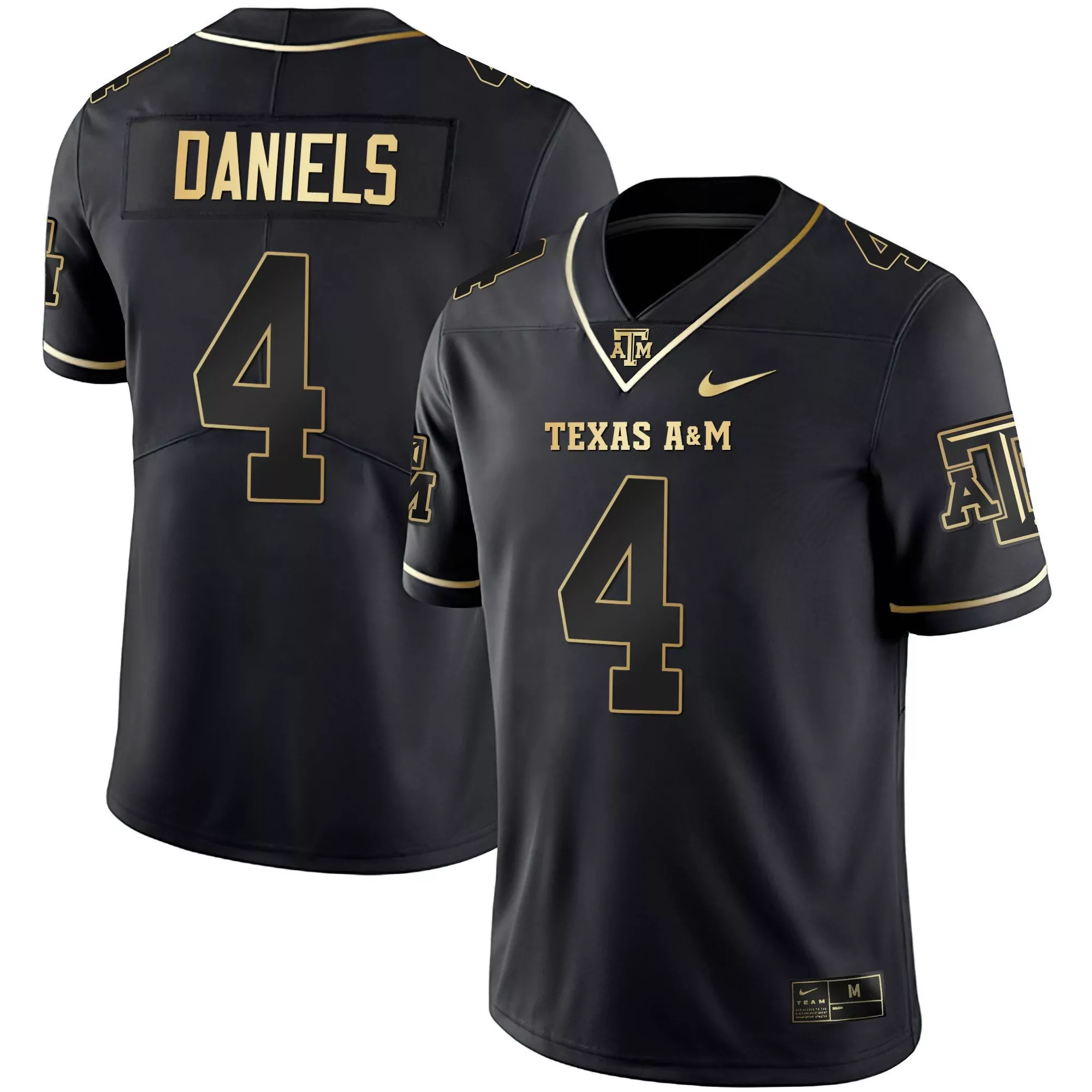 amari daniels black gold mens texas am aggies black limited gold vapor jersey all stitched