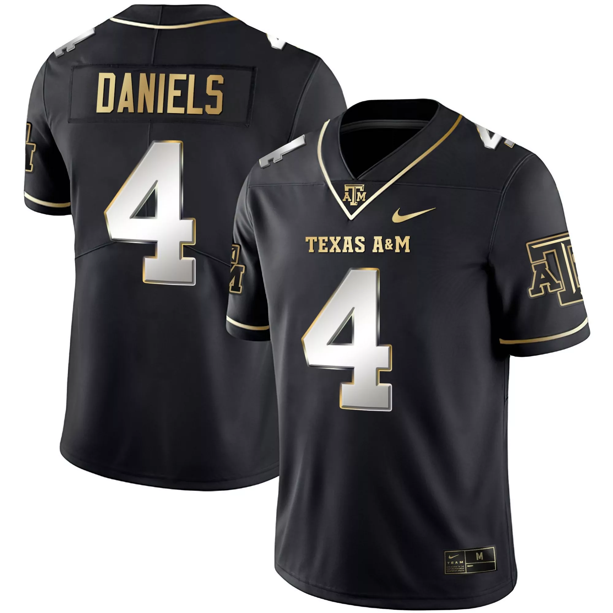 amari daniels black gold mens texas am aggies black limited gold vapor jersey all stitched