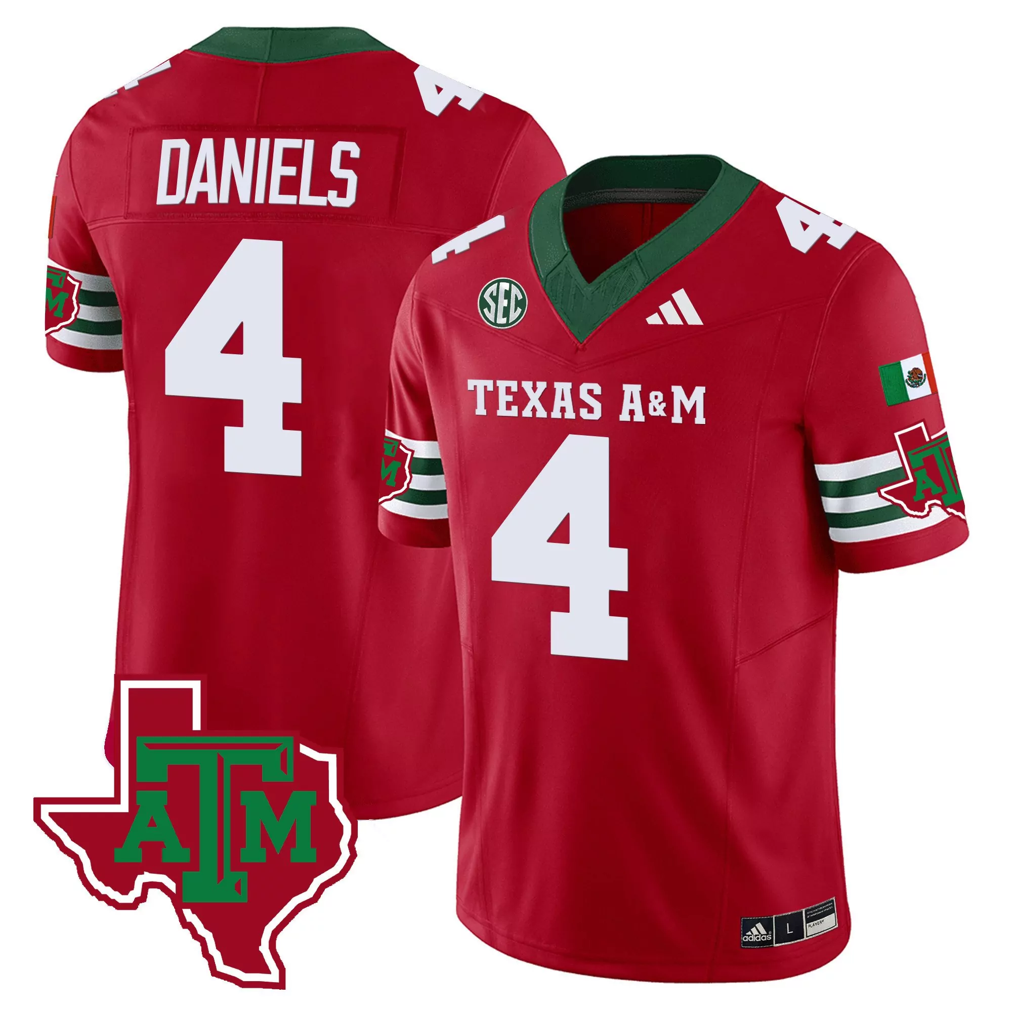 amari daniels red mens texas am aggies mexico vapor jersey all stitched