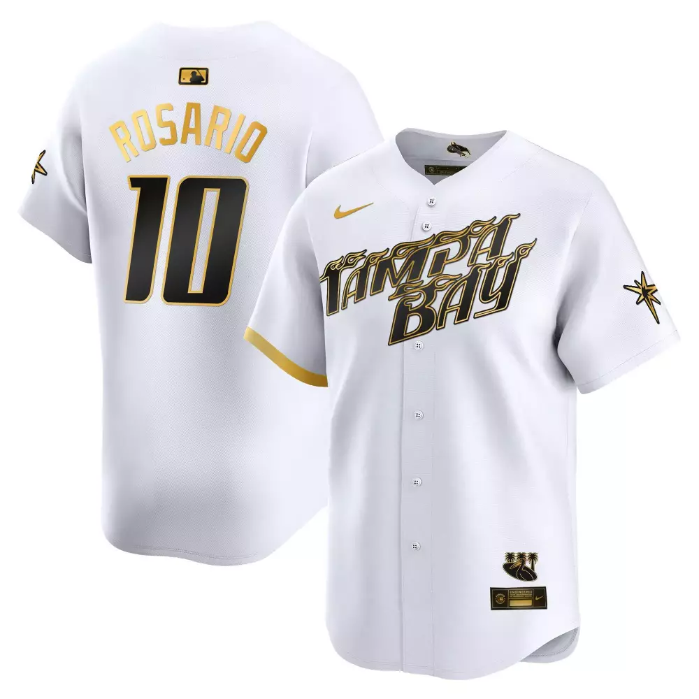 amed rosario white gold mens tampa bay rays 2024 city connect vapor premier limited jersey charcoal all stitched
