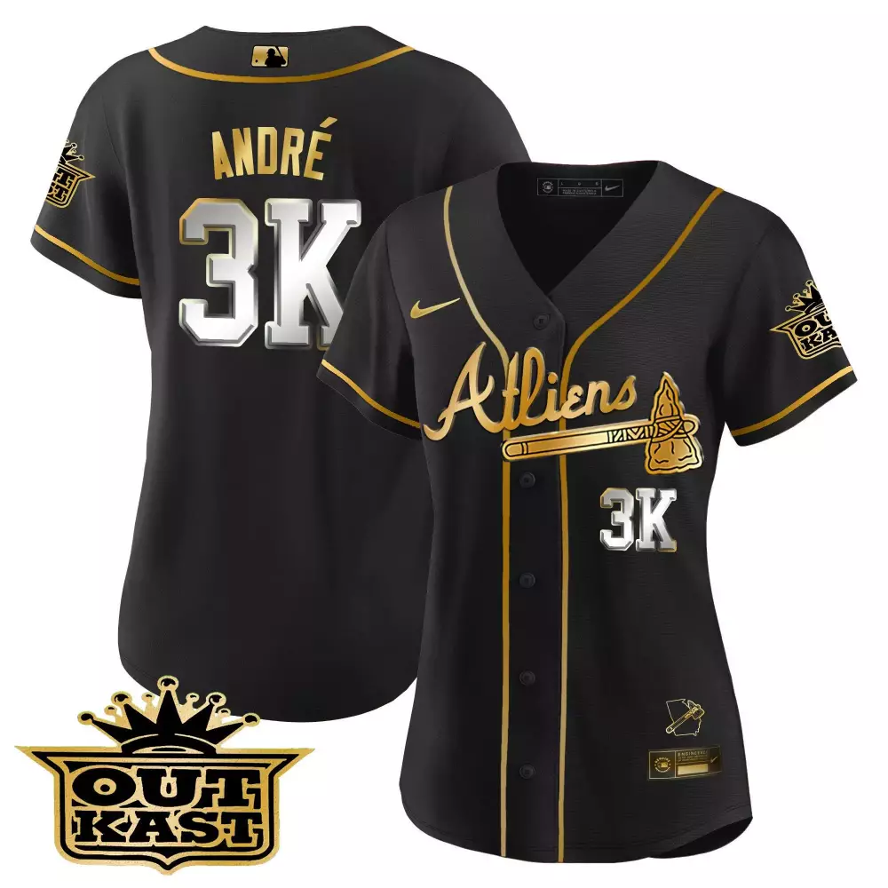 Women's Atliens Atlanta Braves Black Limited Jersey V2 | All Stitched | Stylish Fan Gear | For Men, Women & Youth