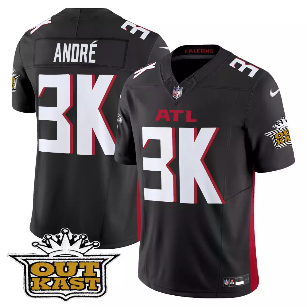 andre black mens outkast x atlanta falcons 2024 vapor limited jersey all stitched