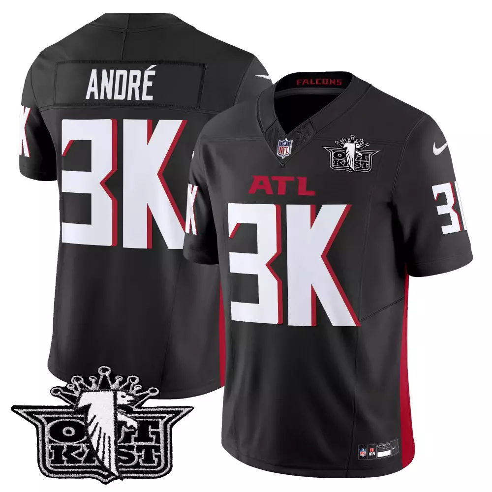 andre black mens outkast x atlanta falcons 2024 vapor limited jersey all stitched