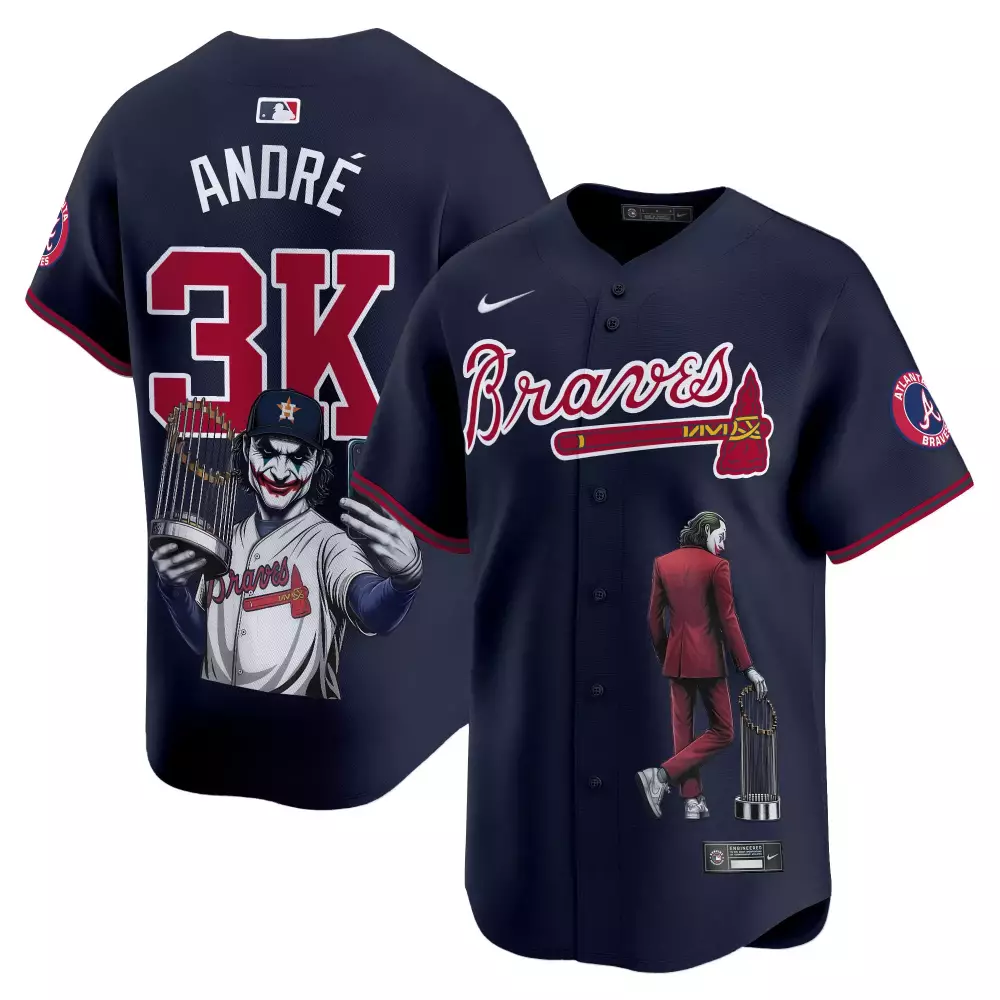andre navy mens atlanta braves the big peach vapor premier limited jersey v2 all stitched