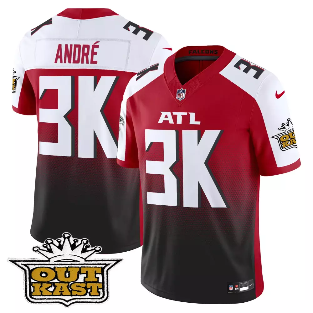 andre black mens outkast x atlanta falcons 2024 vapor limited jersey all stitched