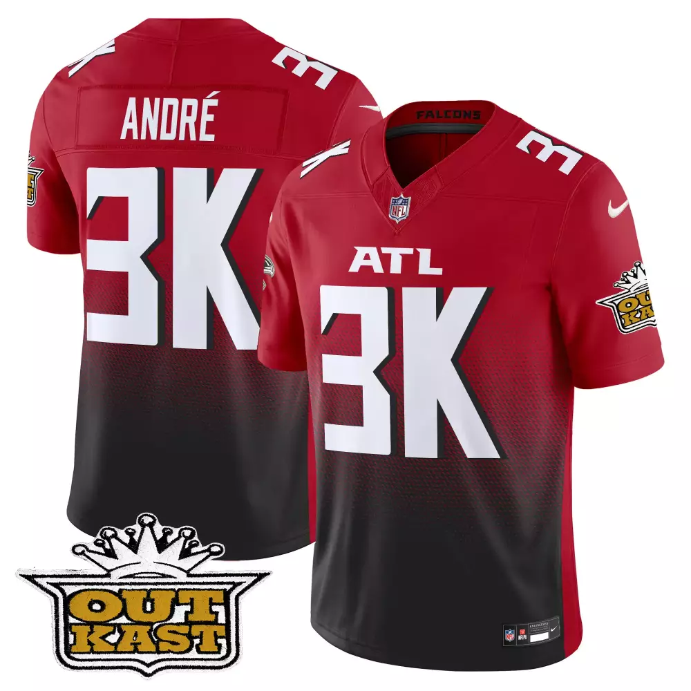 andre black mens outkast x atlanta falcons 2024 vapor limited jersey all stitched