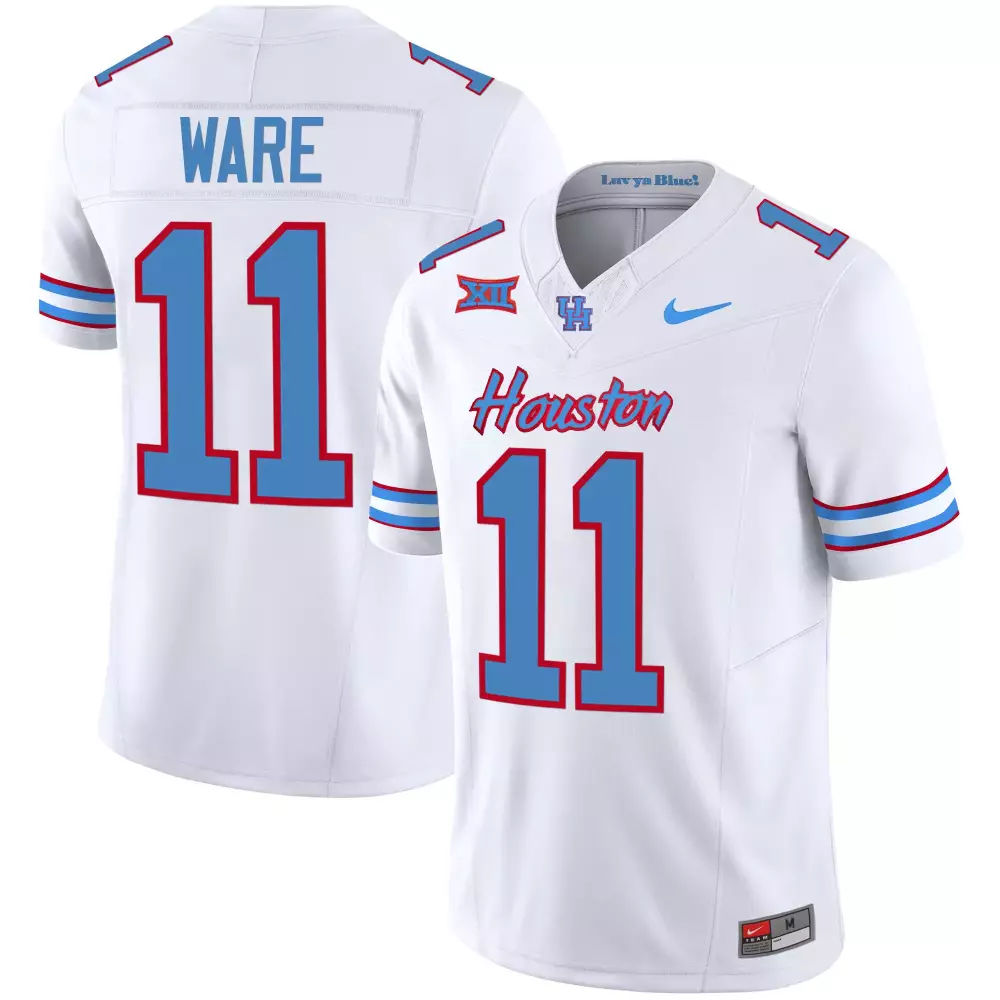 andre ware white andre ware mens houston cougars 2023 oilers inspired vapor jersey all stitched