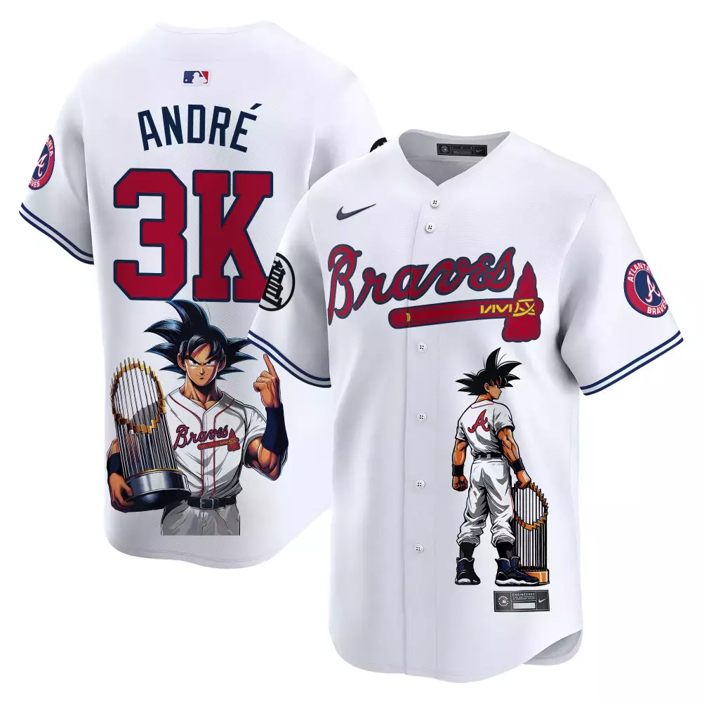 andre white unisex atlanta braves dragon ball son goku vapor premier limited jersey printed